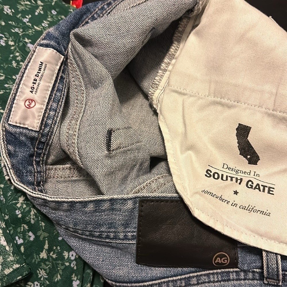 Ag-ed Denim Mens Jeans Size33 Slim High Rise Straight Made in USA size 33R - Picture 12 of 13